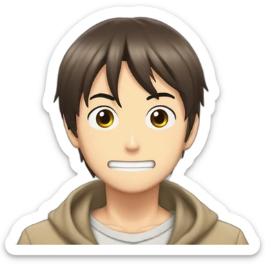 Eren jaeger doing shinzo wo sasageyo  sticker
