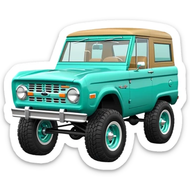 turquoise green classic ford bronco with slot mag wheels sticker