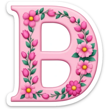 Pink, romantic, the letter “B” sticker