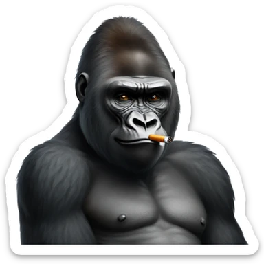 Gorilla smoking a cigarette  sticker