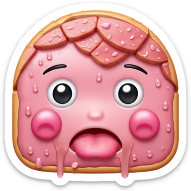 kawaii crying EMOJI made of SPAM MEAT sticker