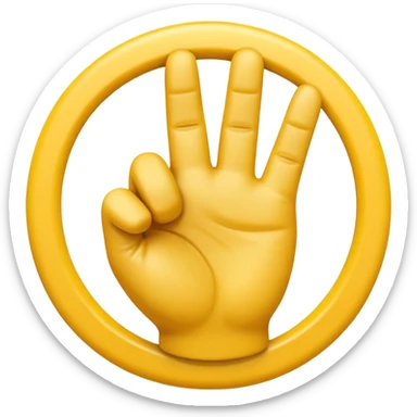A 3D Apple-style yellow hand emoji, closed fist with only the index finger pointing upward, the finger making a circular motion as if drawing an imaginary circle in the air, dynamic curved motion lines around the finger to show the circular movement, smooth glossy texture, clean minimal background sticker