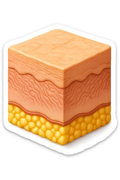 emoji stile iphone di porzione di epidermide umana, iperrealistica 4k sticker