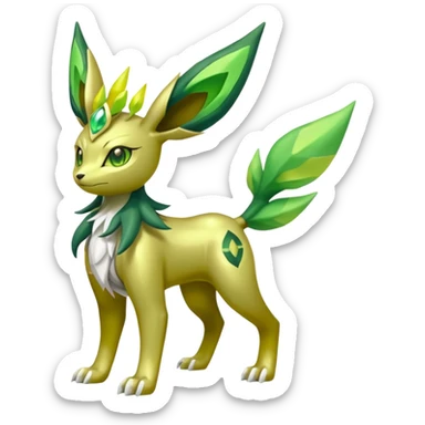 Shiny 4-legged Electrike-Virizion-Zygarde-Leafeon-fusion, full body sticker