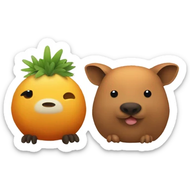 Kapibara and orenges sticker