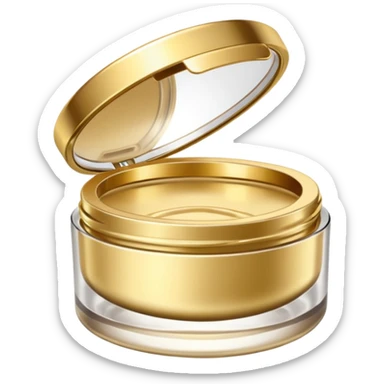 PVarios rodutos de beleza com tampa dos potes dourados e fundo transparente pra usar como figurinha sticker