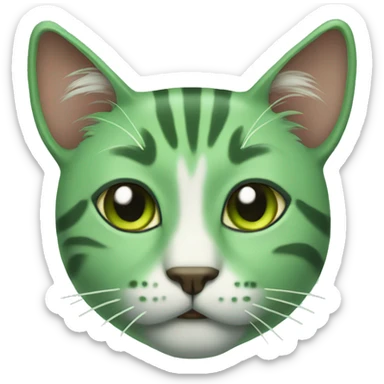 Green cat sticker