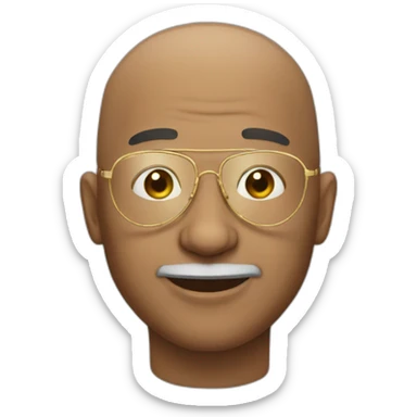 Bald man with golden aviator glasses sticker