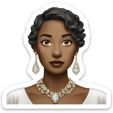 Hyper Realistic beautiful lady wearing expensive jewelry sticker
