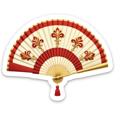 Fan: An open, handheld fan, often associated with opera or classic theatre sticker
