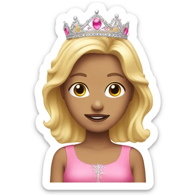 Blond human with pink dress and tiara  sticker