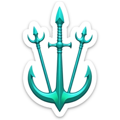 green aqua coloured trident sticker