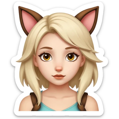 therian girl with animal ears and features sticker