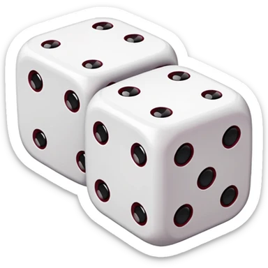 two dices in with burgundy details sticker