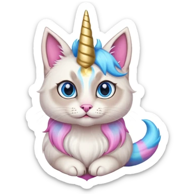 Siamese cat with a unicorn horn sticker