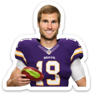 kirk cousins holding eggplant sticker