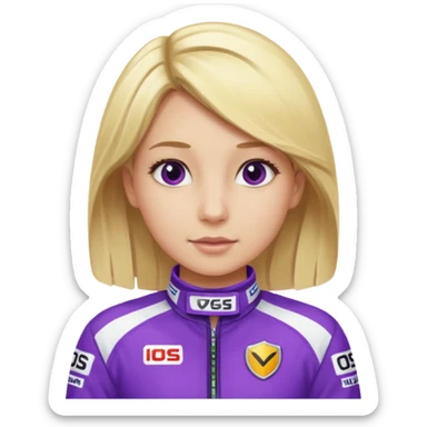 girl blonde, Race Driver purple cloth sticker