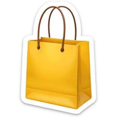 Flat emoji of the yellow shopping bag.
Keep original shape, remove text.
Apple-style, simple and clean.
Transparent background. sticker