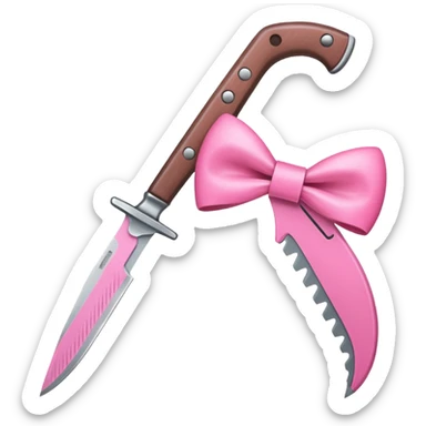 Pink bow knife sticker