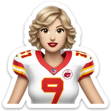 taylor swift wearing #87 chiefs jersey sticker