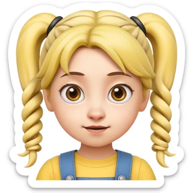 cute girl minion with pigtails sticker