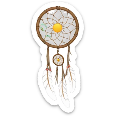 a hanging dreamcatcher with white background sticker