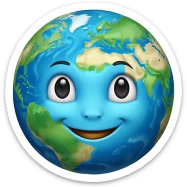 Planet earth emoji ceo face  sticker