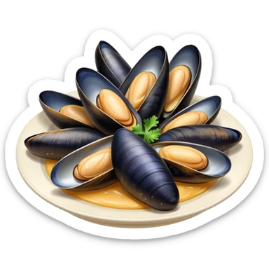 Mussels and fried  sticker