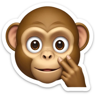 A monke.\nY , pulling the bottom of his eyelid down to make it look bigger with one finger sticker