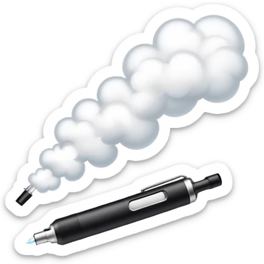 modern vape pen with vapor cloud sticker