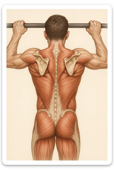 vista delle scapole durante le trazioni, visione anatomica sticker