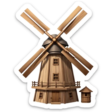 windmill turning in wind sticker