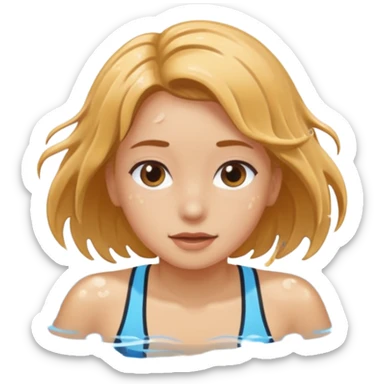 girl swimming laps sticker