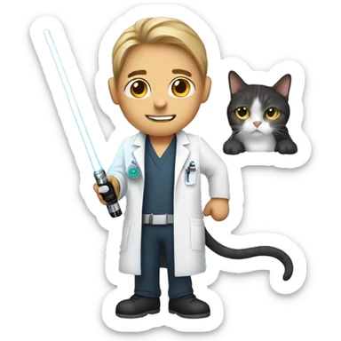 veterinarian with a lightsaber sticker
