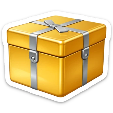 Clean Gold box direct frontal view sticker