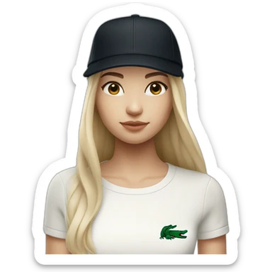 Lacoste bag girl with black lacoste cap sticker