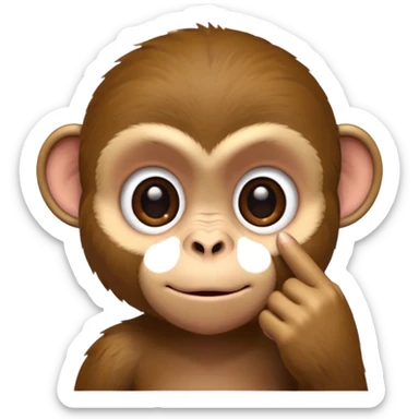 A A monkey, pulling the bottom of his eyelid down with one finger. sticker