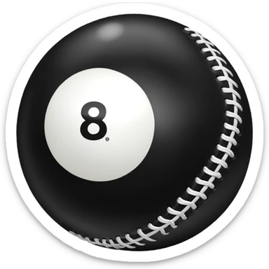 8 ball as a softball sticker