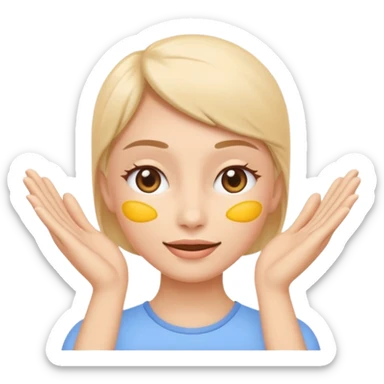 Minimal emoji of a hand lifting facial skin upward, clear skin-tightening gesture, gentle upward motion, natural wellness style, simple and readable icon, no beauty or cosmetic clinic references sticker