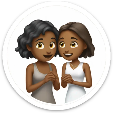 Brown skin Girl proposing to brown skin girl on bender knee with a promise ring sticker