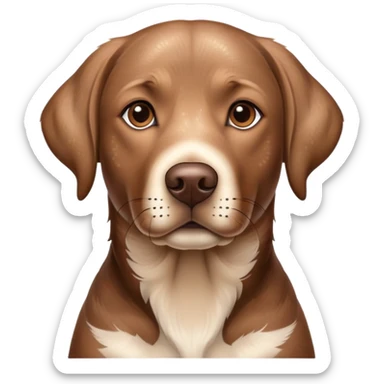 realistic portrait of a brown spotted Labrador retriever, natural lighting, detailed fur texture sticker
