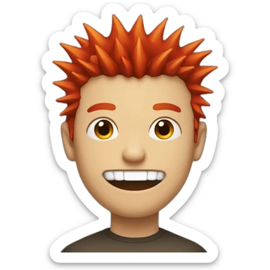 red-spiked-haired-guy, sharp-teeth sticker