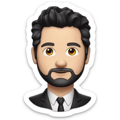 Paul Walter Hauser slicked back black hair suit sticker