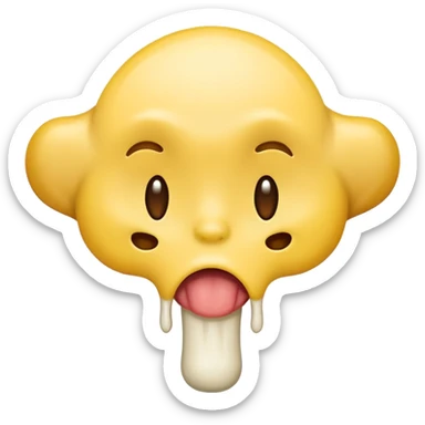emoji drooling half yellow bone out sticker