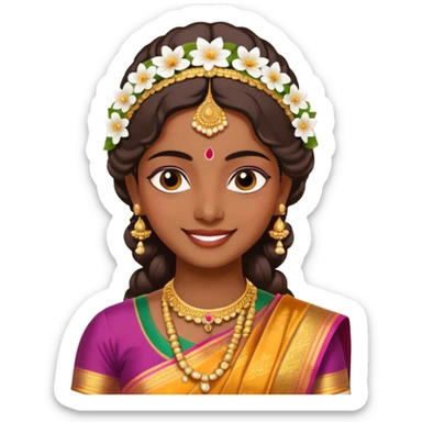south indian bride getup. sticker
