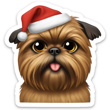 brussels griffon ewok Christmas hat  sticker