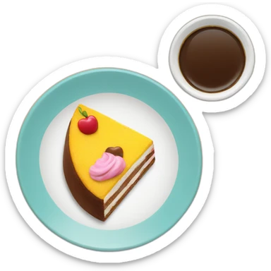 Eating cake with iPhone shape sticker