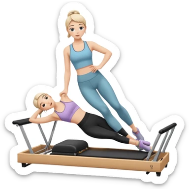 a girl on the reform is doing Pilates sticker