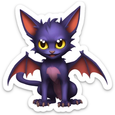 Cool Cute Edgy Bat-Cat-Noivern-Noibat-Litten-Pokémon-Fakémon-hybrid sticker