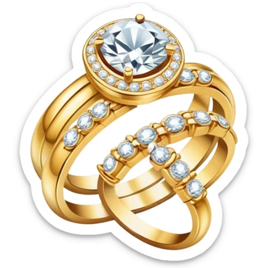 jewelry shop with diamond rings and gold bracelets sticker